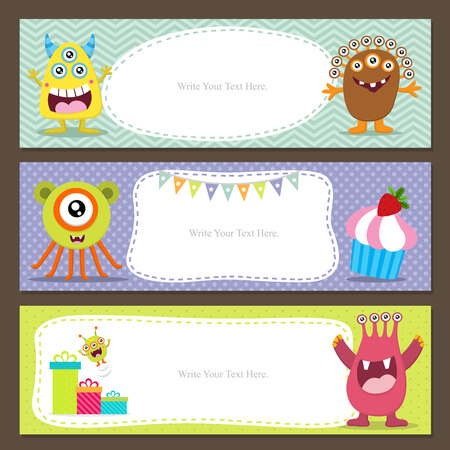 Cute Monster Cardのイラスト素材