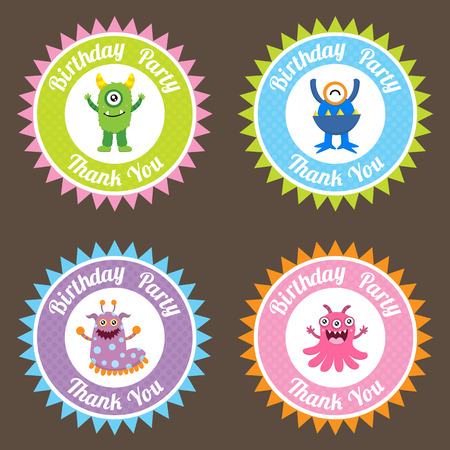 Cute Monsters Decorationのイラスト素材