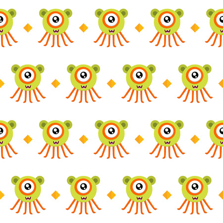 Cute Monster Seamlessのイラスト素材