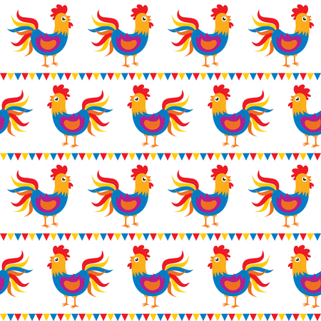 rooster seamlessのイラスト素材