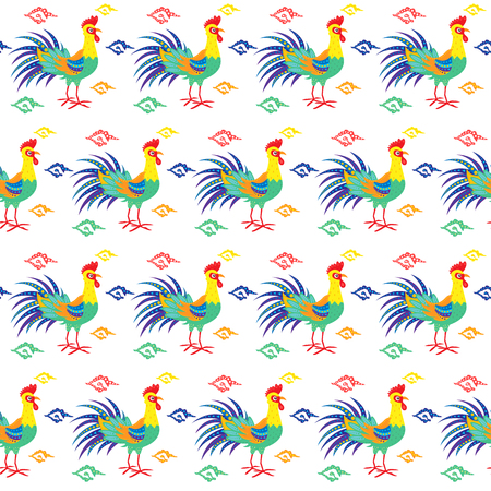 rooster seamlessのイラスト素材