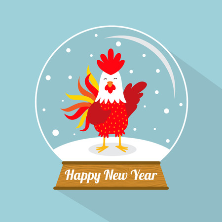 rooster year greeting iconのイラスト素材