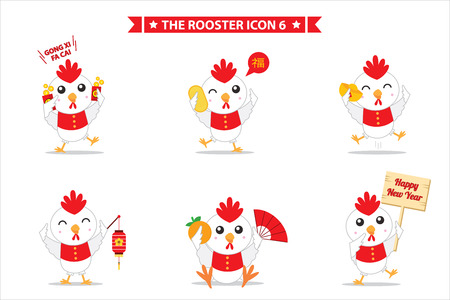 rooster icon characterのイラスト素材