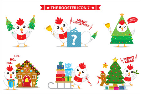 rooster icon characterのイラスト素材