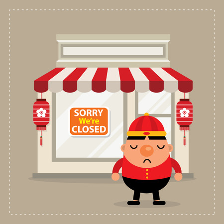 store closed sign chinese new yearのイラスト素材