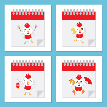 rooster year iconのイラスト素材