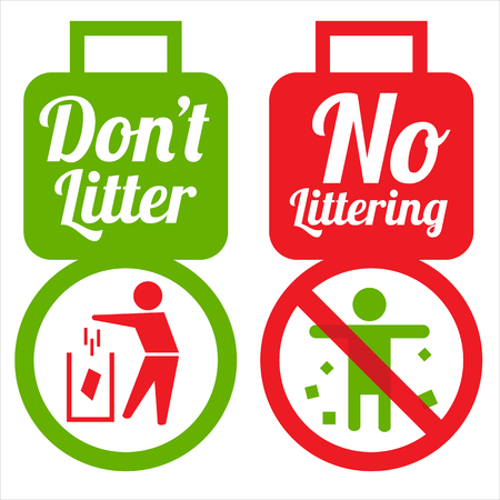 dont litter tagのイラスト素材