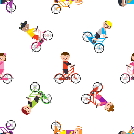 ride bike seamlessのイラスト素材