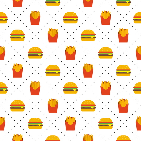 junk food seamlessのイラスト素材