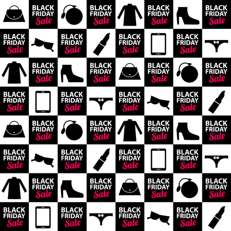 Black friday seamless vector illustration.のイラスト素材