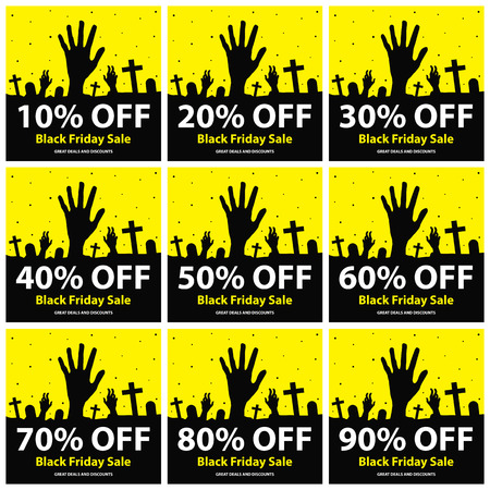 Black Friday discount tagsのイラスト素材