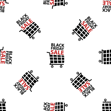 Black Friday seamless pattern on white background.のイラスト素材