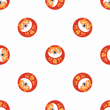chinese new year wallpaper. celebrate year of dog. Vector illustration.のイラスト素材