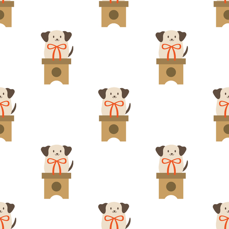 Chinese New Year seamless dog pattern. Celebrate year of the dog.のイラスト素材