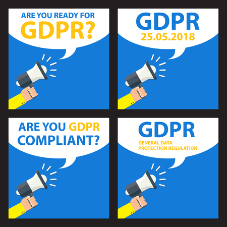 GDPR concept. General Data Protection Regulation. New EU law from 2018.のイラスト素材
