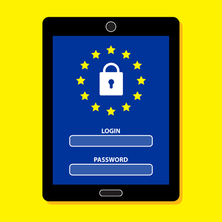 General Data Protection Regulation (GDPR) Concept Illustration - 25 May 2018のイラスト素材