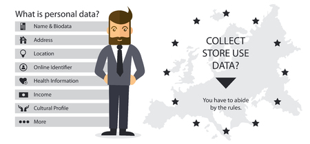 GDPR General Data Protection Regulation Business Internet Technology Conceptのイラスト素材