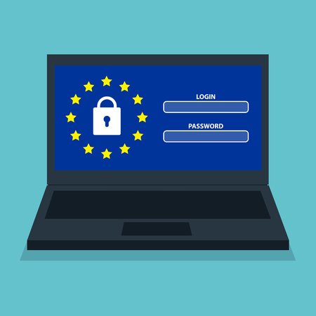 General Data Protection Regulation (GDPR) Concept Illustration - 25 May 2018のイラスト素材