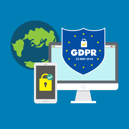 EU General Data Protection Regulation. eu gdpr vector illustrationのイラスト素材