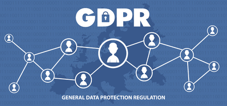 GDPR concept. General Data Protection Regulation. New EU law from 2018.のイラスト素材