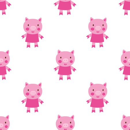 Cute pigs seamless patternのイラスト素材