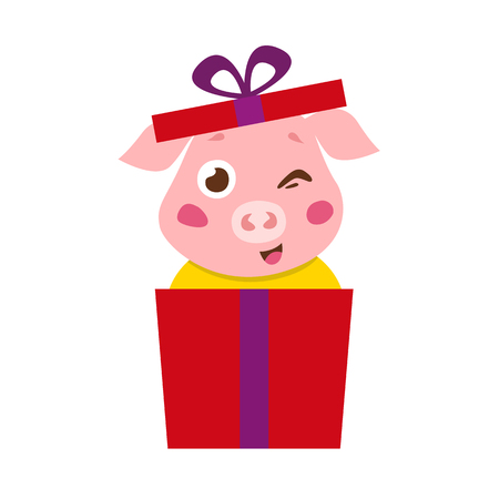 pig birthday surprise iconのイラスト素材
