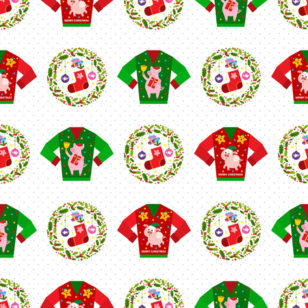 Christmas seamless patternのイラスト素材