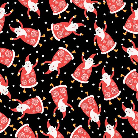 Santa Claus seamless background.のイラスト素材