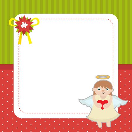 Christmas card template with angel.のイラスト素材
