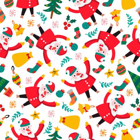Santa Claus seamless background.のイラスト素材