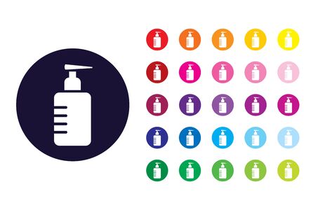 Bottle soap sign icon. Bottle soap color symbol.のイラスト素材