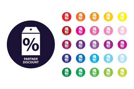Partner discount sign icon. Partner discount color symbol.のイラスト素材