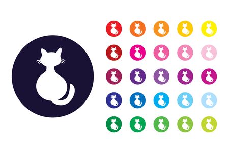 Cat sign icon. Cat color symbol.のイラスト素材