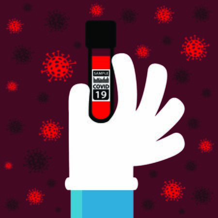 Coronavirus sample illustration. Covid-19 virus sample images.のイラスト素材