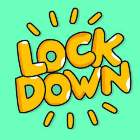 lockdown font illustration. lockdown font images.のイラスト素材