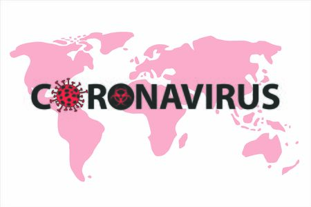 Coronavirus text banner. Covid-19 virus text images.のイラスト素材