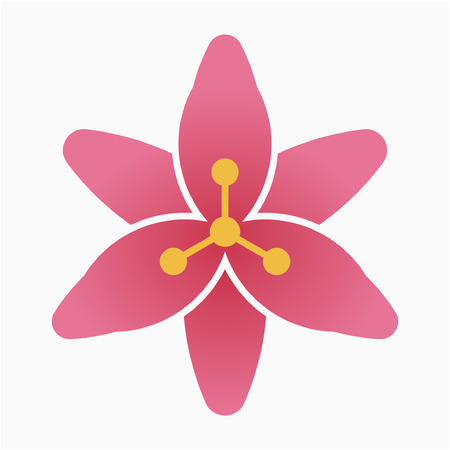 Flat Lily flower pixel perfect vector iconのイラスト素材