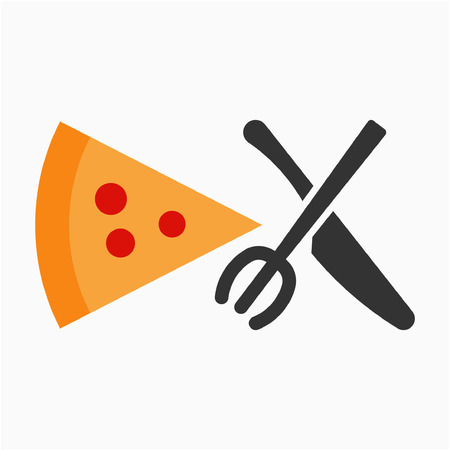 Flat pizza pixel perfect vector iconのイラスト素材