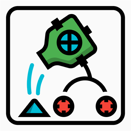 Coloured outline cement industry pixel perfect vector iconのイラスト素材