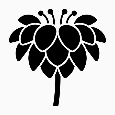 Glyph Dahlia flower pixel perfect vector iconのイラスト素材