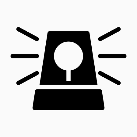 Glyph Safety alarm lamp pixel perfect vector iconのイラスト素材