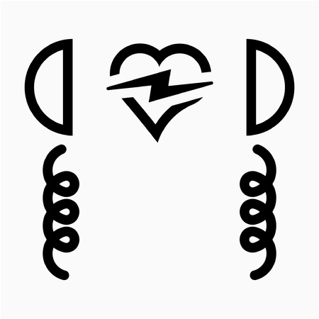 Outline defibrillator pixel perfect vector iconのイラスト素材