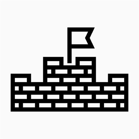 Outline China Great Wall pixel perfect vector iconのイラスト素材