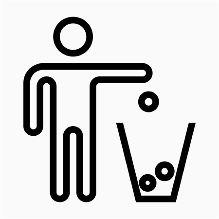 Outline Bin recycle pixel perfect vector iconのイラスト素材