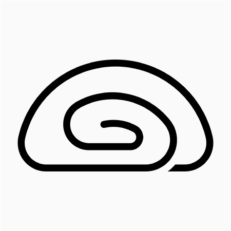 Outline cream roll cake pixel perfect vector iconのイラスト素材
