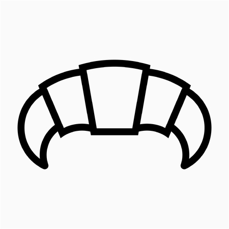 Outline croissant pixel perfect vector iconのイラスト素材