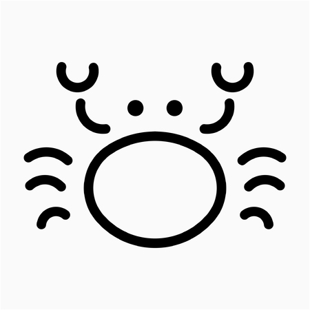 Outline crab pixel perfect vector iconのイラスト素材