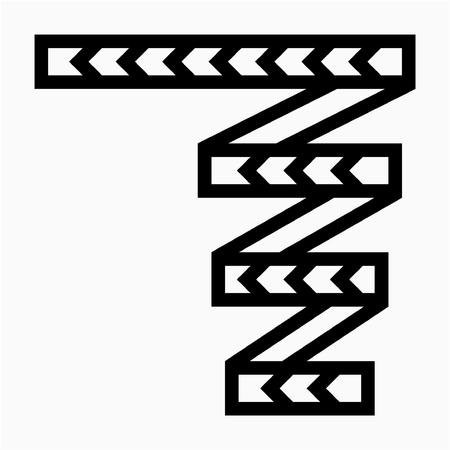 Outline Hazard tape pixel perfect vector iconのイラスト素材