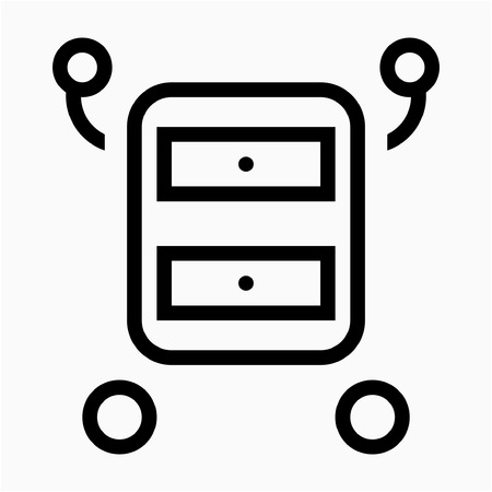 Outline hospital cart pixel perfect vector iconのイラスト素材