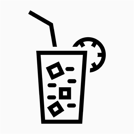 Outline lemon juice pixel perfect vector iconのイラスト素材